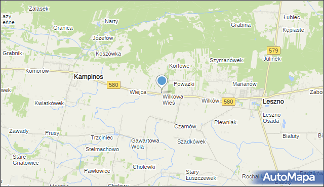 mapa Wilkowa Wieś, Wilkowa Wieś na mapie Targeo